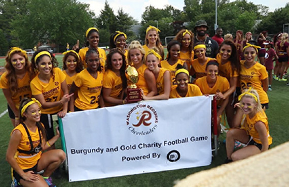 Redskins Cheerleader's Burgundy & Gold Charity Flag Football Game